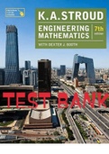 Exam (elaborations) TEST BANK FOR ENGINEERING MATHEMATICS MULTIPLE CHO  Engineering Mathematics, ISBN: 9780831131524