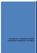 Test Bank for Foundations of Health Information Management, 5th Edition