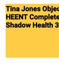 Exam (elaborations) Tina Jones Objective HEENT Completed Shadow Health 