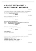 CSIS 212 WEEK 6 QUIZ - QUESTION AND ANSWERS.