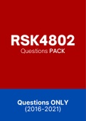 RSK4802 - Exam Questions PACK (2017-2021)