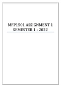 MFP1501 ASSIGNMENT 1 SEMESTER 1 - 2022