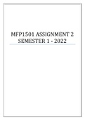 MFP1501 ASSIGNMENT 2 SEMESTER 1 - 2022