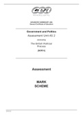         ADVANCED SUBSIDIARY (AS) General Certificate of Education    Government and Politics Assessment Unit AS 2 assessing The British Political Process [SGP21]          Assessment      MARK SCHEME              12431.01   General Marking Instructions  In