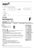 GCSE MATHEMATICS Foundation Tier	Paper 3 Calculator