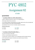 PYC4802 Assignment 2 Answer Sheet - 100%