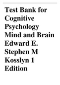 Test Bank for Cognitive Psychology Mind and Brain Edward E. Stephen M Kosslyn 1 Edition