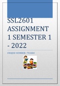 SSL2601 ASSIGNMENT 1 SEMESTER 1 OF 2022 [793404]