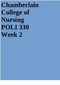 Chamberlain College of Nursing POLI 330 Week 2