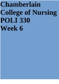 Chamberlain College of Nursing POLI 330 Week 1 2 3 4 5 6 7 8