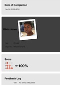 Olivia Jones Age: 23 years Diagnosis: Mild preeclampsia, Complete solution / Olivia Jones VSIM; scored 100%