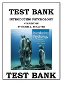 INTRODUCING PSYCHOLOGY 4TH EDITION TEST BANK BY DANIEL L. SCHACTER ISBN- 978-1464155543 
