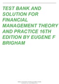  Test Bank Financial Management: Theory & Practice 16th Edition by Brigham, Ehrhardt (Chapter 01 complete)