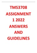 TMS3708 - ASSIGNMENT 1 2022 ANSWERS AND GUIDELINES