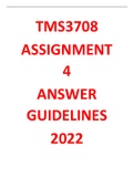 TMS3708 ASSIGNMENT 4 2022 ANSWER GUIDELINES