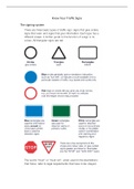 Know Your Traffic Signs Summary