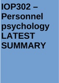 IOP3702 – Personnel psychology LATEST SUMMARY