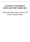 NRNP 6635 MID TERM 2021 Latest Questions and Answers All Correct Study Guide, Download to Score A