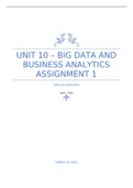 Unit 10: Big Data - Assignment 1 (All Criterias Met) | Distinction Achieved*