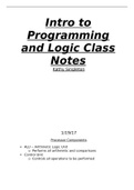 COS1511 - Introduction To Programming 1 and Logic Class Notes.