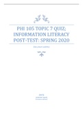 PHI 105 Topic 7 Quiz; Information Literacy Post-Test: Spring 2020