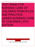 Test Bank for Nursing Care of Children Principles and Practice 4th Edition by James.pdf