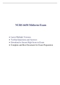NURS 6650 Midterm Exam (4 Versions, 300 Q & A, Latest-2022) / NURS 6650N Midterm Exam / NURS6650 Midterm Exam / NURS6650N Midterm Exam |Verified Q & A, Complete Document for EXAM|