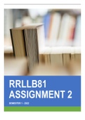 RRLLB81 Assignment 2 Semester 1 of 2022