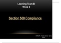 BSA375 Week 3 Learning Team, Section 508 Compliance Presentation 1