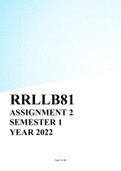 RRLLB81 - LLB Research Report (RRLLB81) ASSIGNMENT 02 SEMESTER 01 YEAR 2022