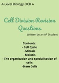 Cell Division and health and disease question cards