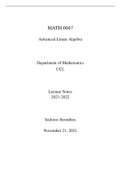 Complete Note for MATH0047 Advanced Linear Algebra
