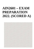 AIN2601 - Practical Accounting Data Processing EXAM PREPARATION 2022. (SCORED A).