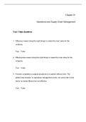 Operations and Supply Chain Management The Core, Jacobs - Complete test bank - exam questions - quizzes (updated 2022)