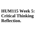 HUM115 Week 5: Critical Thinking Reflection