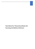 Test Bank for Theoretical Basis for Nursing 3rd Edition McEwen