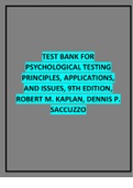 Psychological Testing Principles, Applications, and Issues, 9th Edition Robert M. Kaplan, Dennis P. Saccuzzo Test Bank.