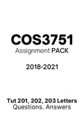 COS3751 - Combined Tut201,202, 203 Letters (2018-2021)