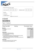 AQA A LEVEL BUSINESS PAPER 3 BUSINESS 3 2020 QP 2020