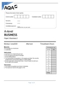 AQA A LEVEL BUSINESS PAPER 2 BUSINESS 2 QP 2020