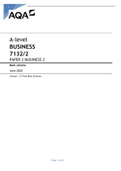 AQA A LEVEL BUSINESS PAPER 2 BUSIINESS 2 MS 2020.