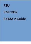 FSU RMI 2302 EXAM 2 Guide