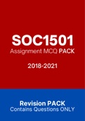 SOC1501 - MCQs ExamPACK (2018-2021)