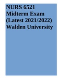 NURS 6521 Midterm Exam (Latest 2021/2022) Walden University