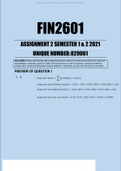 FIN2601 Assignment 2 Semester 1 &2 2022