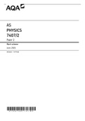 AQA AS PHYSICS 7407/2 Paper 2 2021 MS.
