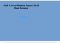 AQA A Level Physics Paper 2 2019 Mark Scheme.