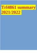 Trl4861 summary 2021/2022 