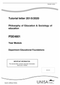 MEMORANDUM OF ASSIGNMENT 01 (PHILOSOPHY OF EDUCATION & SOCIOLOGY OF EDUCATION) - MULTIPLE CHOICE QUESTION ANSWERS (Parts A & B)