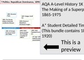 AQA A-Level History The Making of a Superpower USA A* Student, 6 Detailed Timelines on 1890-1920